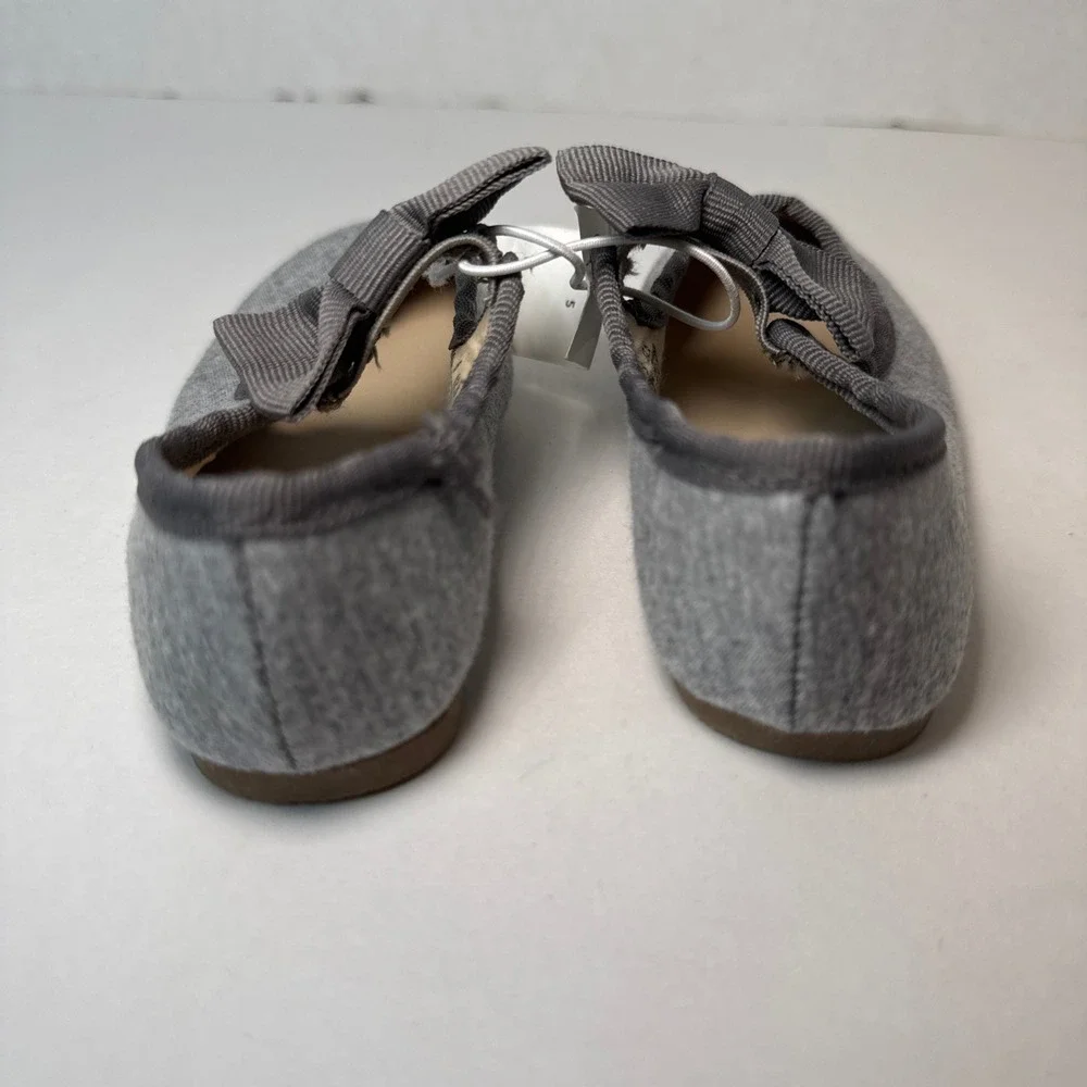 Old Navy Kids Heather Grey Jersey Ballet Flats with Bow Size 5 NEW